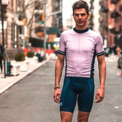 Giordana x Knowlita Men's Pink Grid Vero Pro Fit Short Sleeve Cycling Jersey - GICS19-SSJY-KNOW-PINK