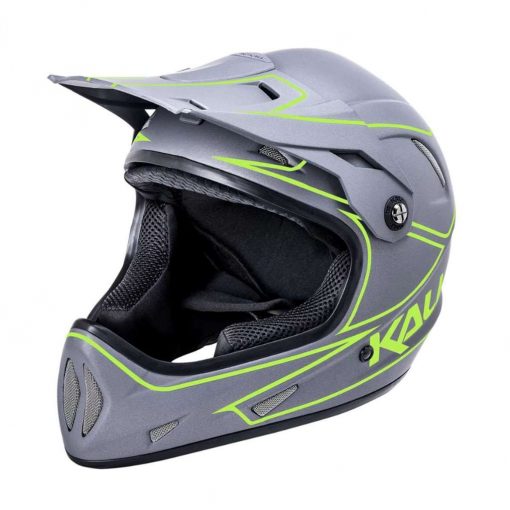 Kali Protectives Kid's Alpine Youth MTB Cycling Helmet - Rage Matte Grey/Fluo Yellow - 021091912