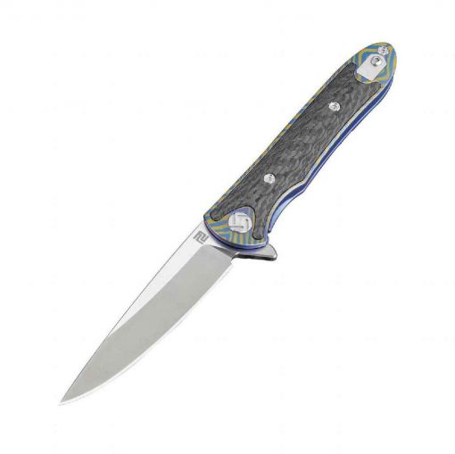 Artisan Cutlery Shark Folder 3.94 Inch Fancy Blue Titanium Handle S35VN - 1707G-BU03