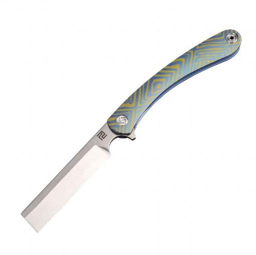 Artisan Cutlery Orthodox Folder 3.54 Inch Fancy Blue Titanium S35VN - 1817G-BU03