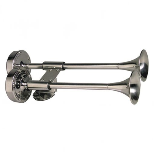 Ongaro Deluxe SS Shorty Dual Trumpet Horn 12V - 10012
