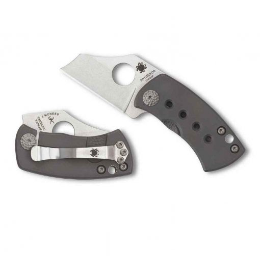 Spyderco McBee Folder 1.52 Inch Plain Titanium Handle - C236TIP