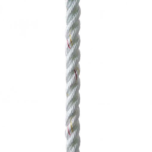 New England Ropes 5/8 Inch X 50 Foot Nylon 3 Strand Dock Line White - C6050-20-00050