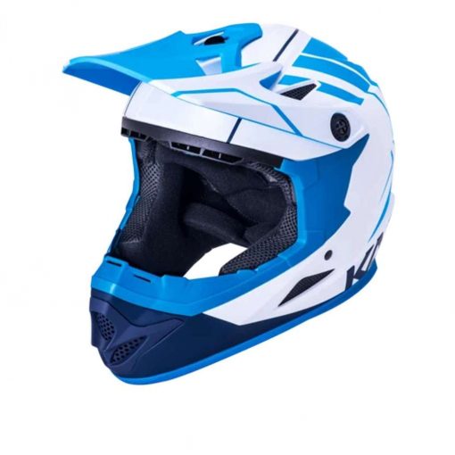 Kali Protectives Kid's Zoka Youth BMX Bike Helmet - Eon Matte White/Blue/Navy - 021062014