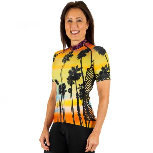 Shebeest Women's Divine Happy Hour-Fuego Short Sleeve Cycling Jersey - 3238-HHFO