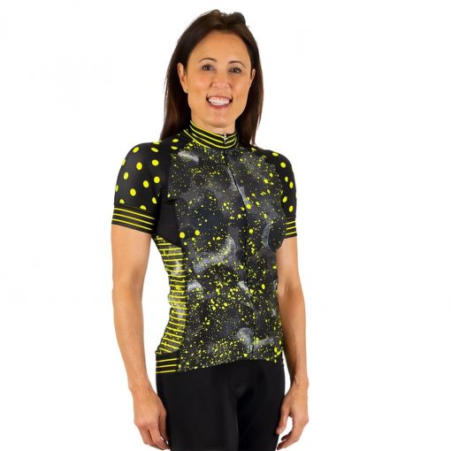 Shebeest Women's Divine Galactic-Spry Short Sleeve Cycling Jersey - 3238-GCSY