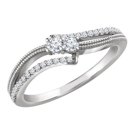 0.65 Ct Ladies Round Two-Stone Engagement Ring