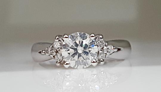 0.80 Ct Round Diamond Made Of 18 Kt White Gold Engagement Ring