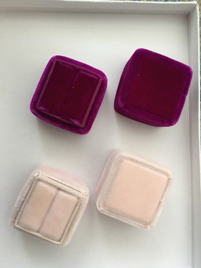 (1) Blush Pink And (1) Fuscia 2x Velvet Ring Boxes