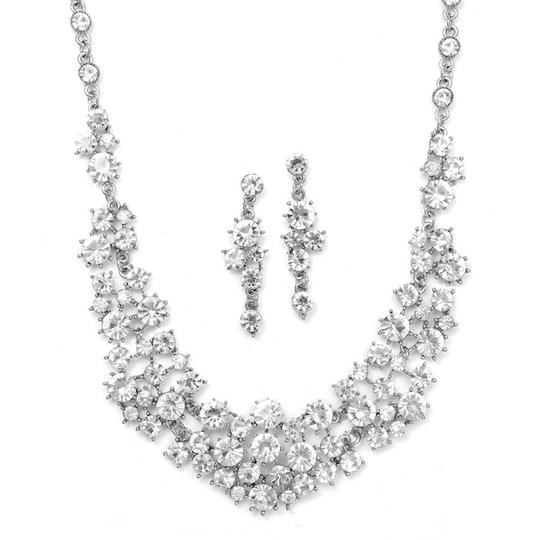 / Austrian Crystal Statement Necklace And Ear Jewelry Set