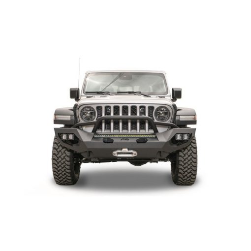 FAB FOURS JL/JT MATRIX FRONT BUMPER WITH PRE-RUNNER - BARE STEEL