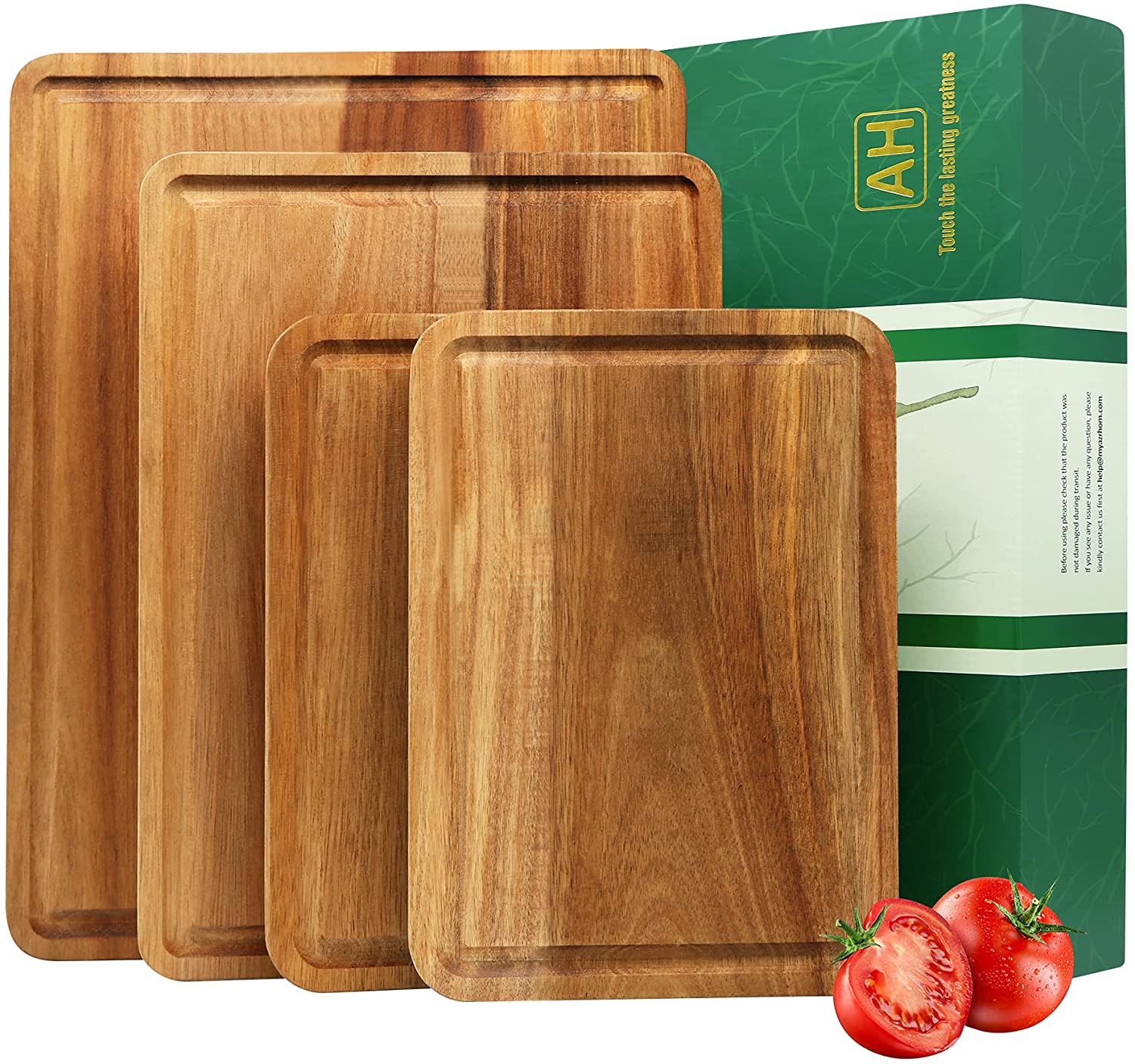Multipurpose Reversible with Carved Handles Juice Groove & Cracker Holder Large 16x12x1.5 incl Gift Box with Cutting Board Seasoning Oil x 2 & Cloth by MINTAIN Premium Acacia Wood Cutting Board